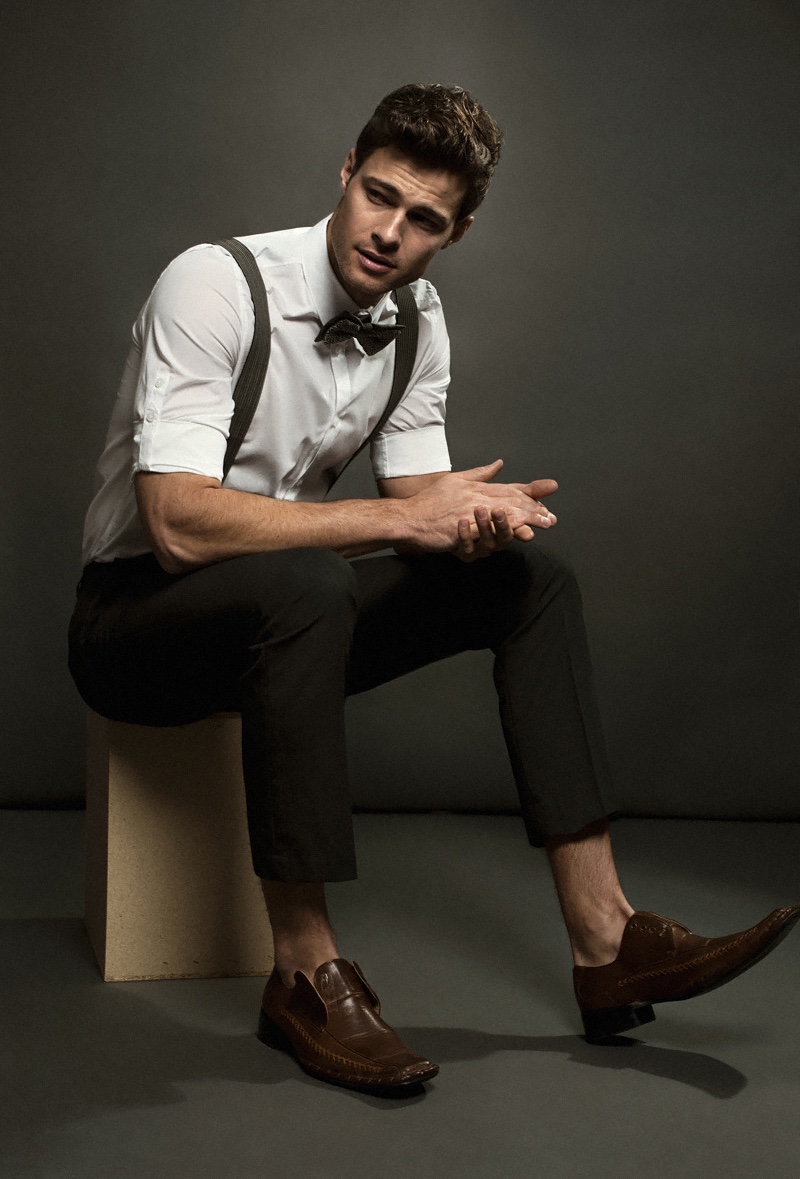 Matt wears shirt Calvin Klein, trousers Perry Ellis, bow-tie Lille Hus Textiles, and shoes Grey Stone.