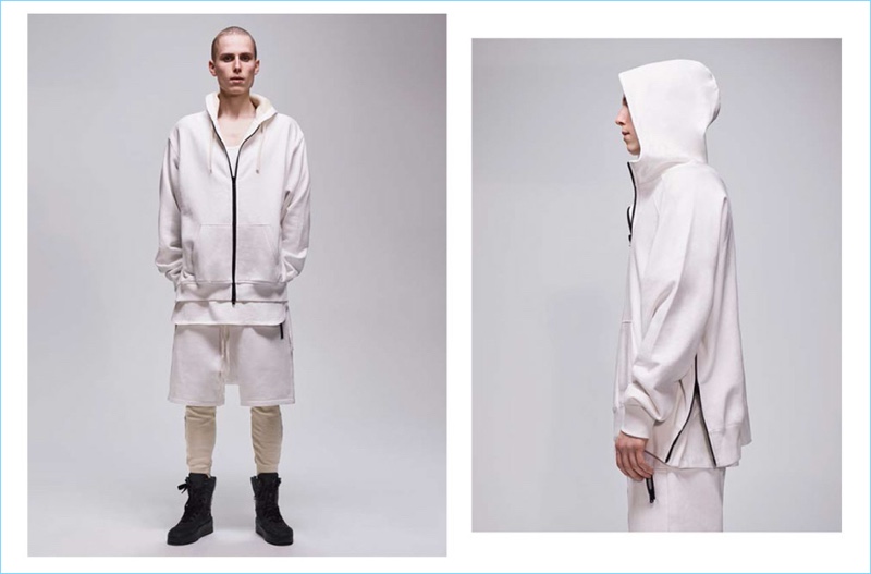 A thermal zip hoodie, waffle knit leggings, and drawstring shorts contribute to the FOG Fear of God Essentials capsule collection.