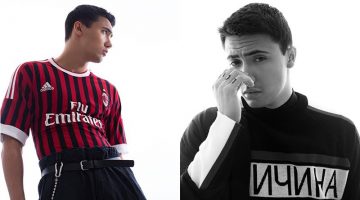 Marlon's Way: Marlon Schreyer by Sigrid Mayer Left: Marlon wears shirt Adidas, vintage trousers, belt Hugo Boss, and chain Weekday. Right: Marlon wears shirt Weekday and sweater Topman.