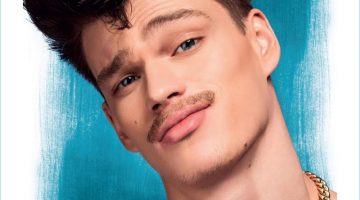 Filip Hrivnak rocks a moustache for the cover of Risbel magazine.