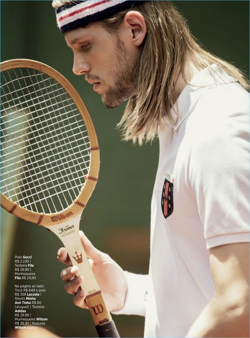 Fellipe Wermuth wears a Gucci polo for the pages of GQ Brasil.