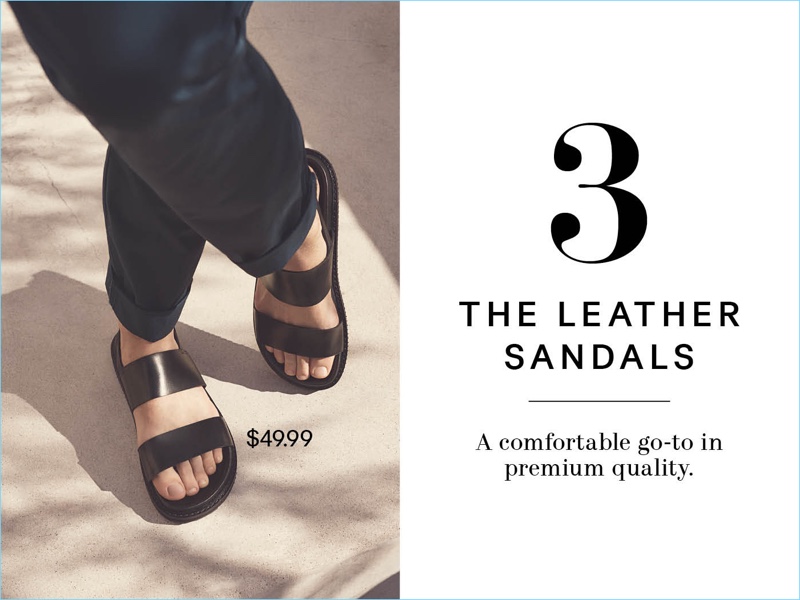 Ready for warm weather, H&M spotlights its leather sandals $49.99.