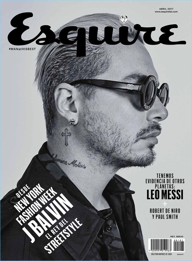 J. Balvin covers the April 2017 issue of Esquire México.