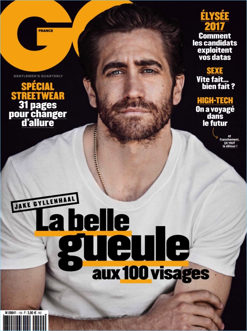 Jake Gyllenhaal covers the April 2017 issue of GQ France.