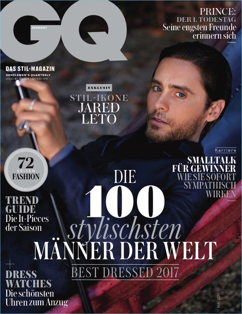 Jared Leto covers the May 2017 issue of GQ Germany.