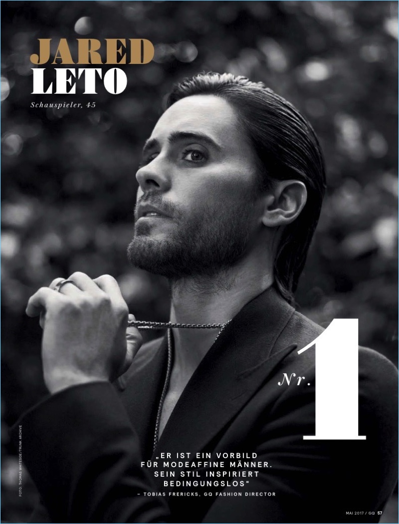 Photographer Thomas Whiteside captures a black and white picture of Jared Leto.