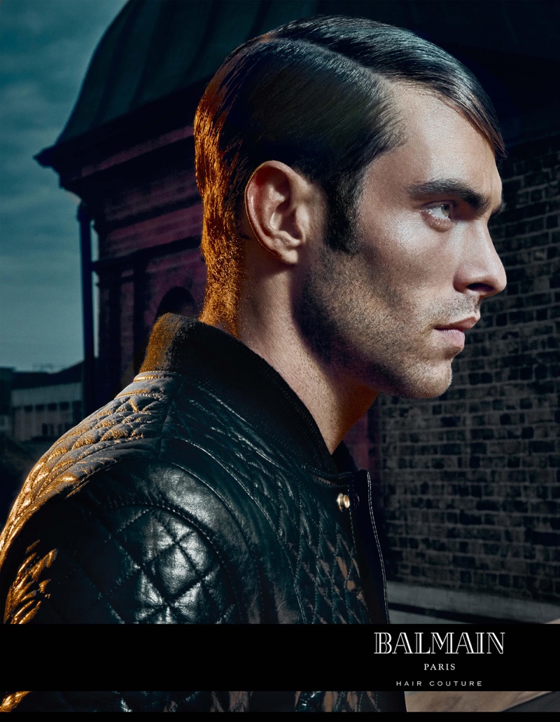 Photographer An Le captures Jon Kortajarena for the Balmain Hair Couture Icons campaign.