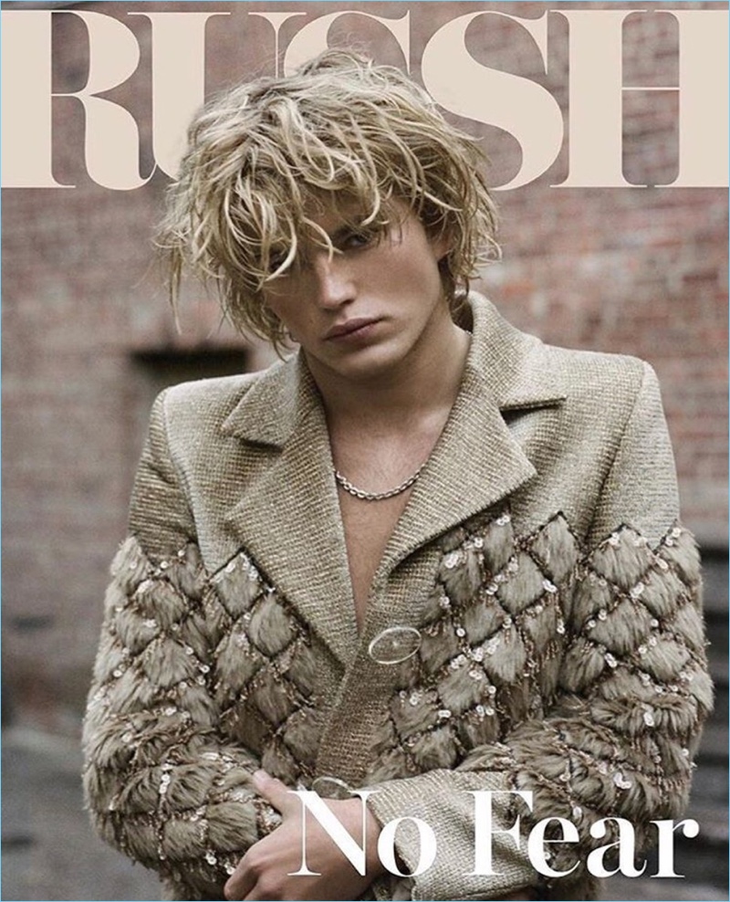 Jordan Barrett covers the most recent issue of Russh magazine.