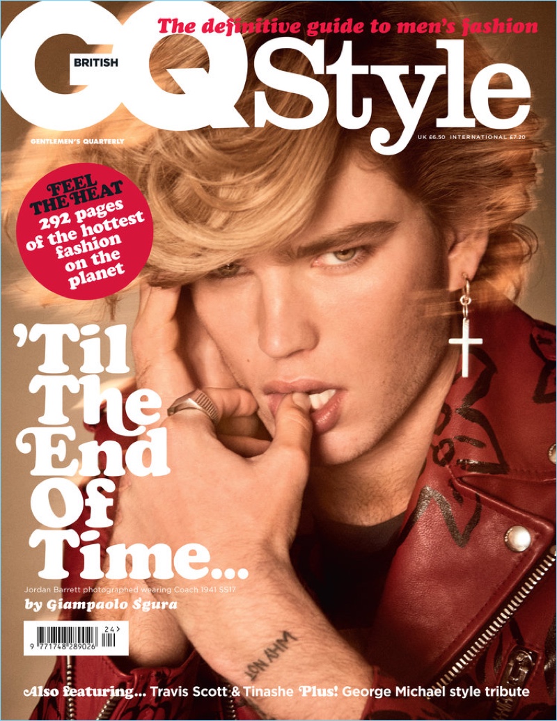 Jordan Barrett channels George Michael for the spring 2017 cover of British GQ Style.