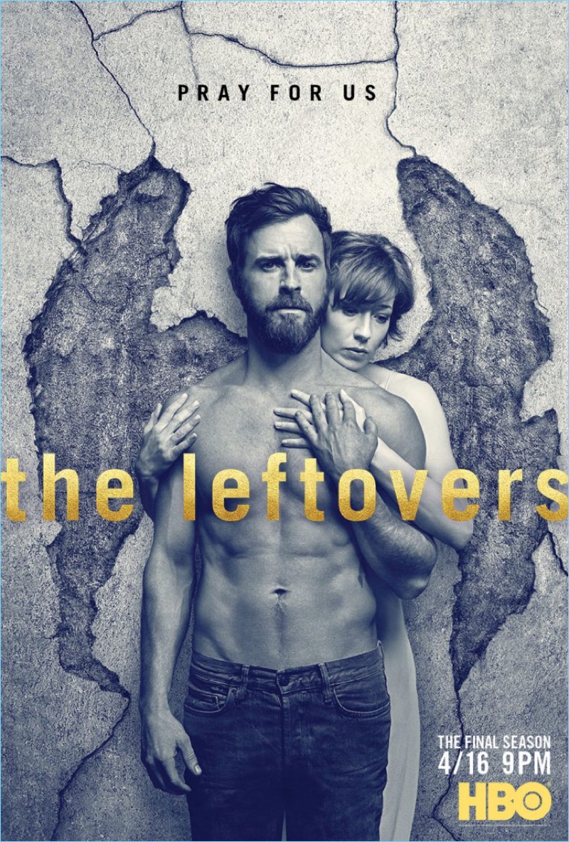 Michael Muller photographs a shirtless Justin Theroux for third season artwork for The Leftovers.