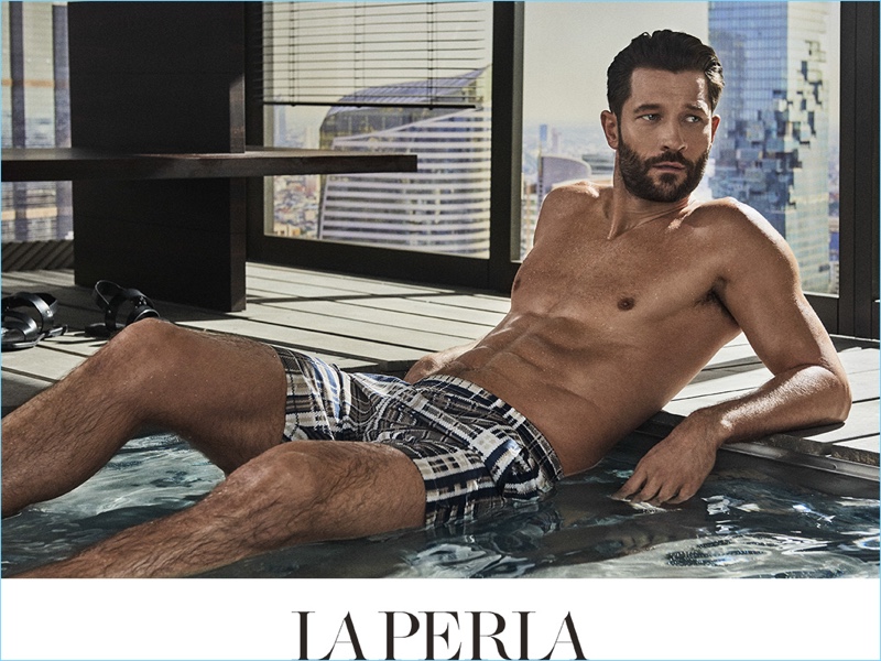 John Halls models La Perla swimwear for the label's spring-summer 2017 campaign.