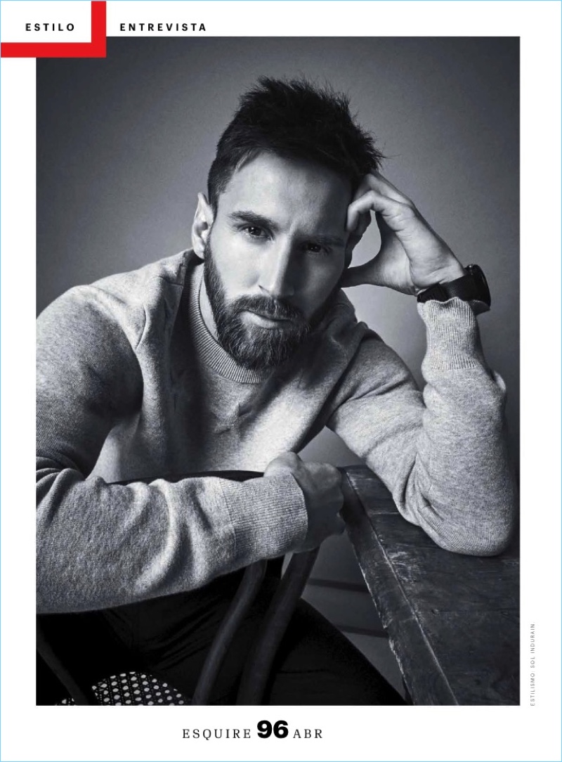 Front and center, Leo Messi sports a Givenchy star appliqué sweatshirt.