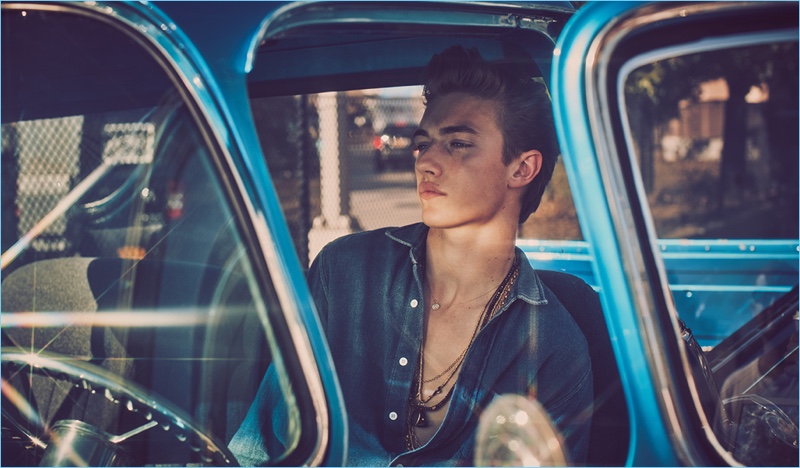 Guy Aroch photographs Lucky Blue Smith for Eli Halili's spring-summer 2017 campaign.