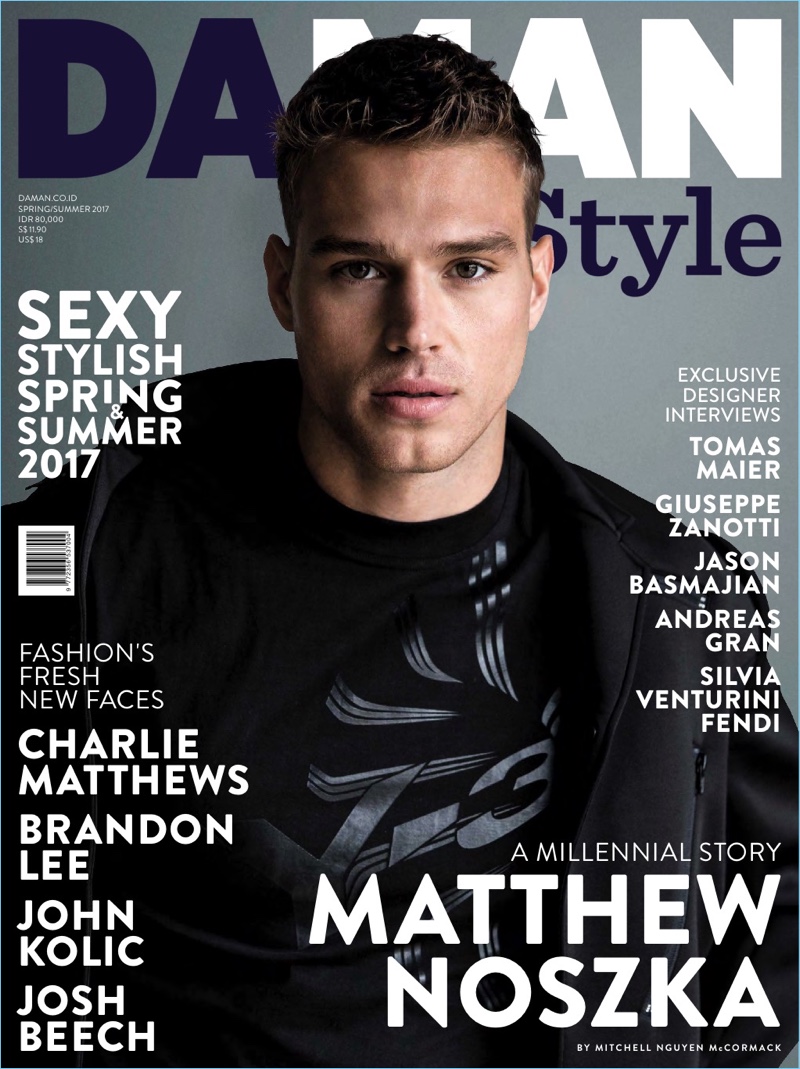 Matthew Noszka covers the spring-summer 2017 issue of Da Man Style.