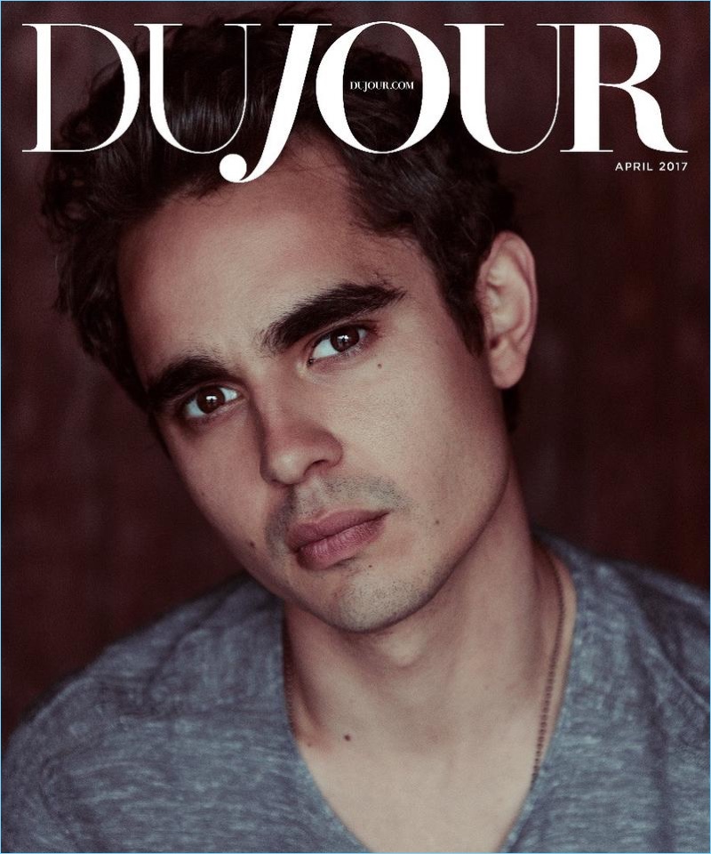 Max Minghella covers the April 2017 issue of DuJour magazine.