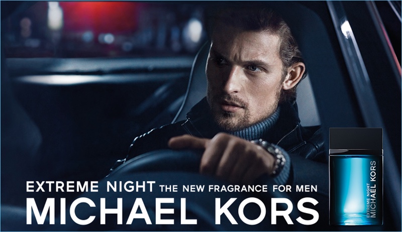 Wouter Peelen stars in the fragrance campaign for Michael Kors Extreme Night.