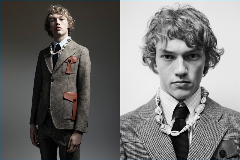 Kerkko Sariola dons fall tailoring for Prada's Nonconformists campaign.