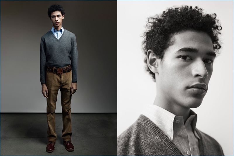 Kaissan Ibrahima wears smart fall styles for Prada's Nonconformists campaign.