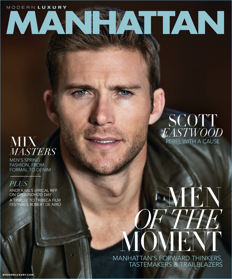 Scott Eastwood covers the April 2017 issue of Modern Luxury Manhattan.