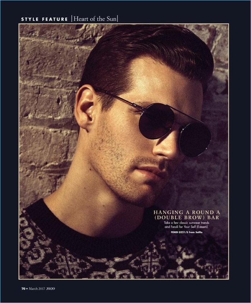 Neil Francis Dawson photographs Sean Harju in Fendi 0221/S sunglasses.