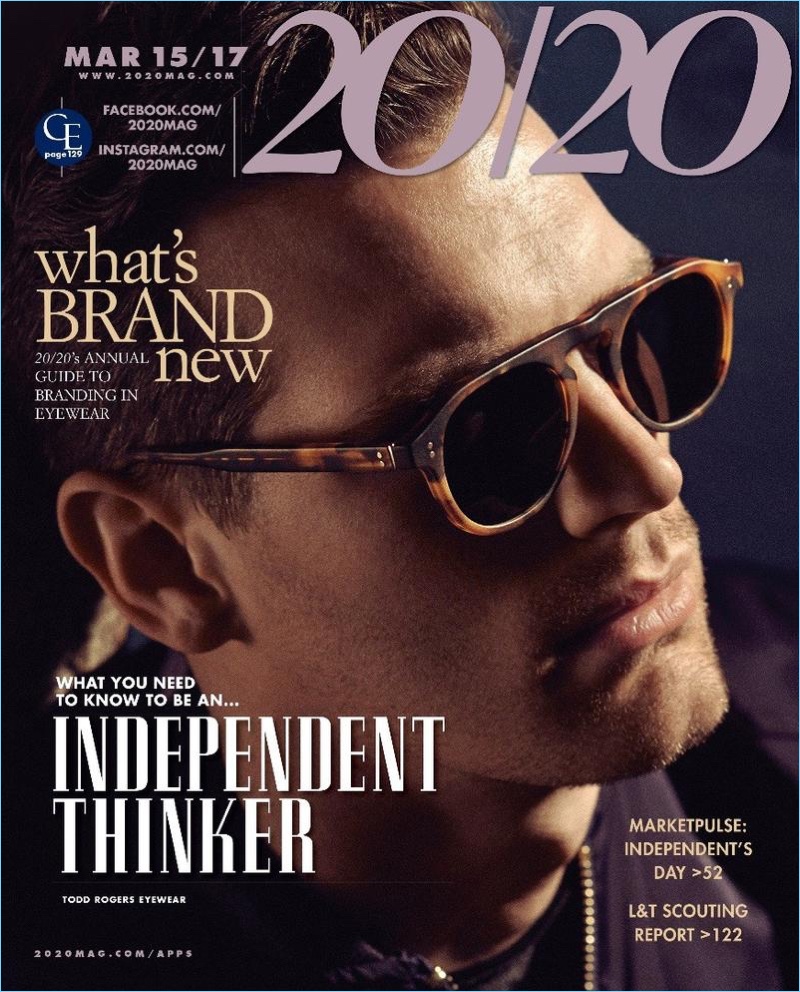 Model Sean Harju covers 20/20 magazine.