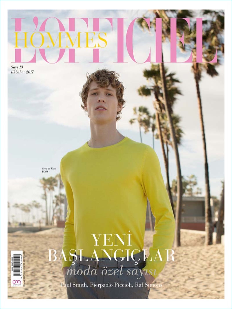 Sven de Vries covers the latest issue of L'Officiel Hommes Turkey.