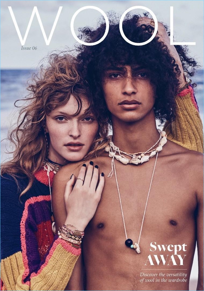 Models Aia Busk and Tré Samuels cover the sixth issue of Wool magazine.