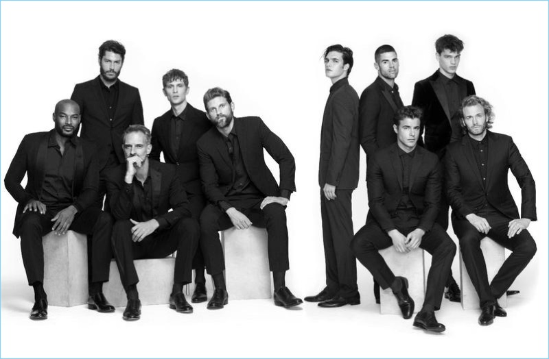 Tyson Beckford, Tyson Ballou, Ben Shaul, Mathias Lauridsen, RJ Rogenski, Matthew Terry, Chad White, David Genat, Filip Hrivnak, and Brad Kroenig appear in a photo shoot for VMAN.