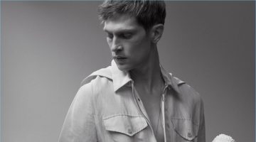 Speaking Volumes: Mathias Lauridsen, Will Chalker + More for VMAN Mathias Lauridsen dons a J.W. Anderson jumpsuit with a Title of Work necklace.