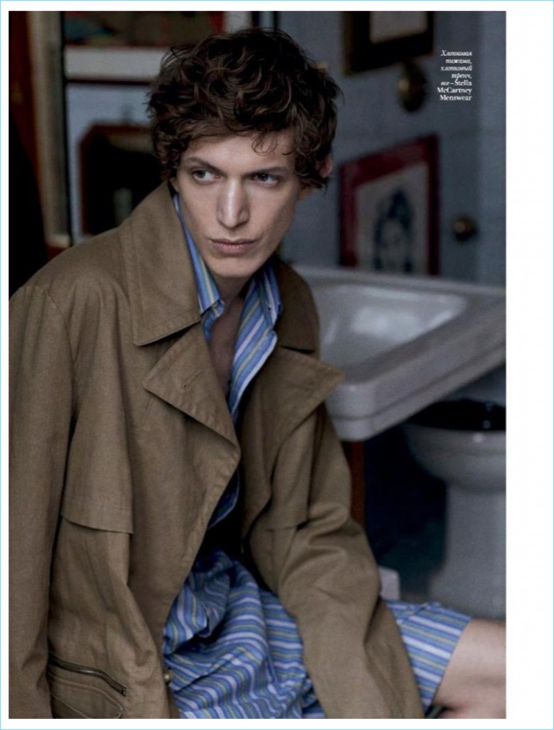 Going casual, Xavier Buestel models spring fashions from Stella McCartney.