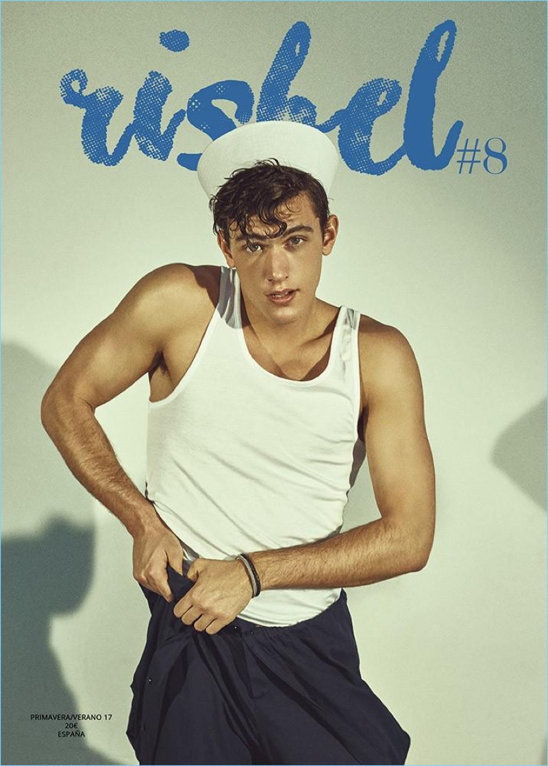 Xavier Serrano channels sailor style for the cover of Risbel magazine.