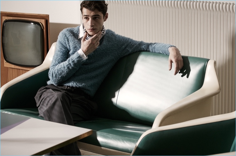 Adrien Sahores stars in a fashion editorial for Plaza Uomo.