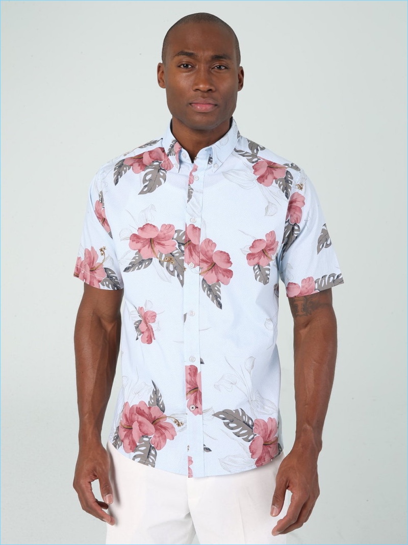 Argyleculture Floral Print Short-Sleeve Shirt