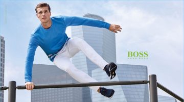 Hunter & Gatti photograph Edward Wilding for BOSS Green's spring-summer 2017 campaign.
