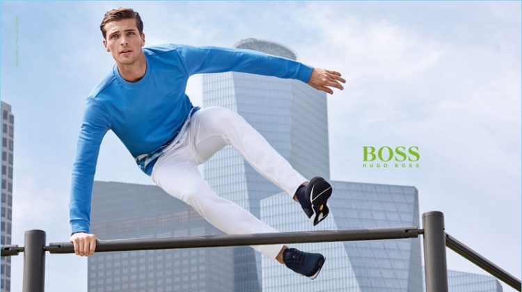 Hunter & Gatti photograph Edward Wilding for BOSS Green's spring-summer 2017 campaign.