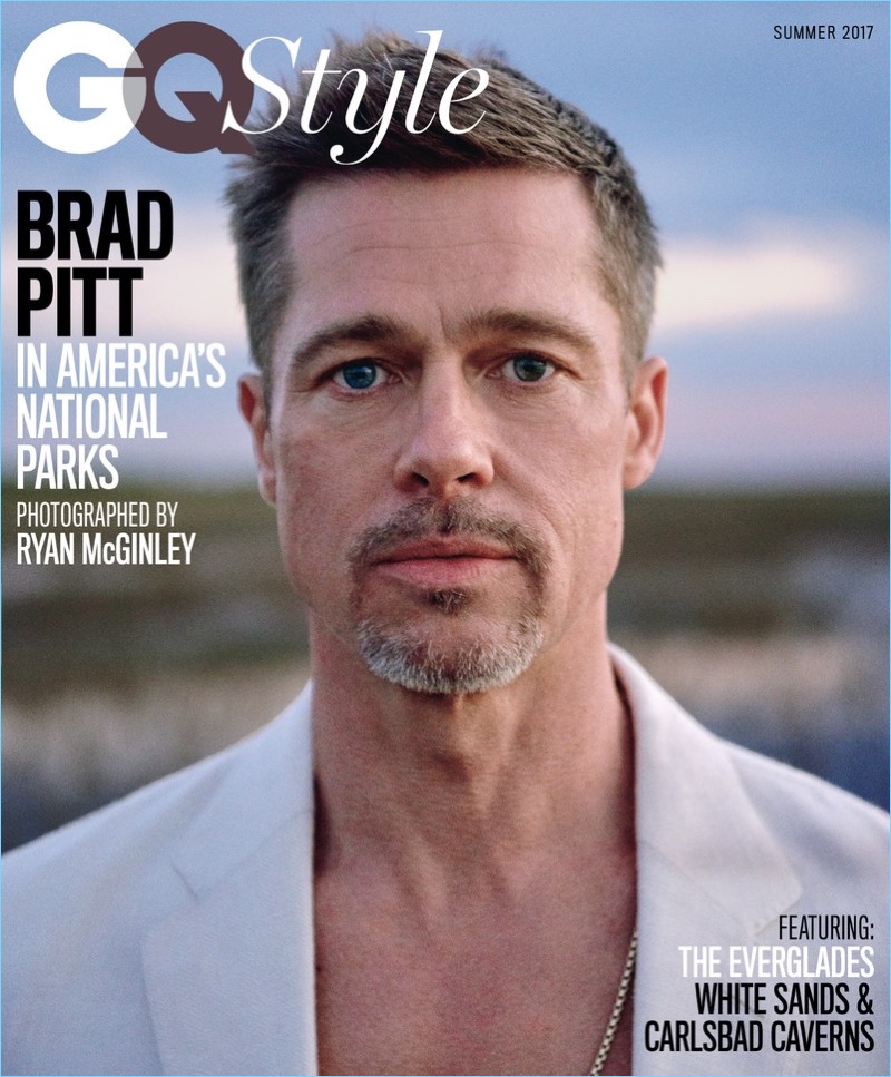 Actor Brad Pitt covers GQ Style in an Ermenegildo Zegna blazer.