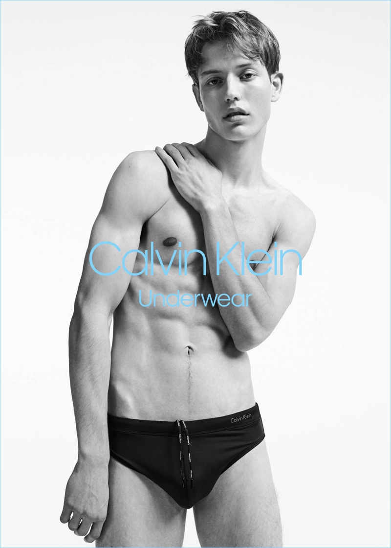 Nathan Morgan strips down for the spring-summer 2017 campaign of Calvin Klein Underwear.