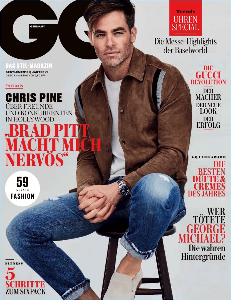 Chris Pine covers the June 2017 issue of GQ Germany.