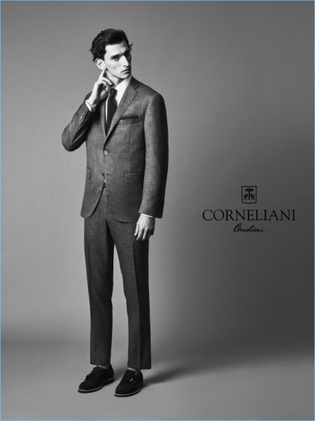 Thibaud Charon Dons a Chic Wardrobe for Corneliani's Spring '17 Campaign