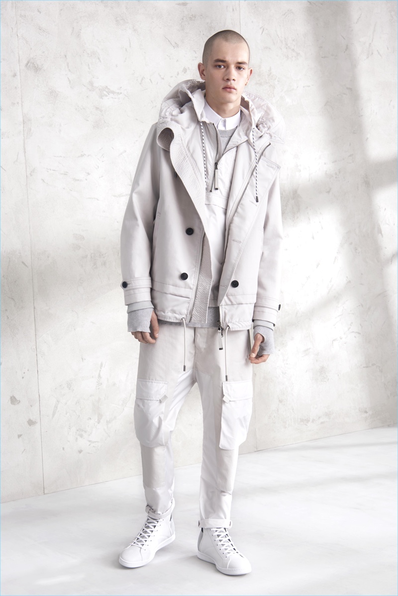 Monochromatic dressing is front and center for Diesel Black Gold's adventure-infused resort 2018 collection. » Contemporary Urban Hiker: Diesel Black Gold Presents Resort 2018 Collection Monochromatic dressing is front and center for Diesel Black Gold's adventure-infused resort 2018 collection.
