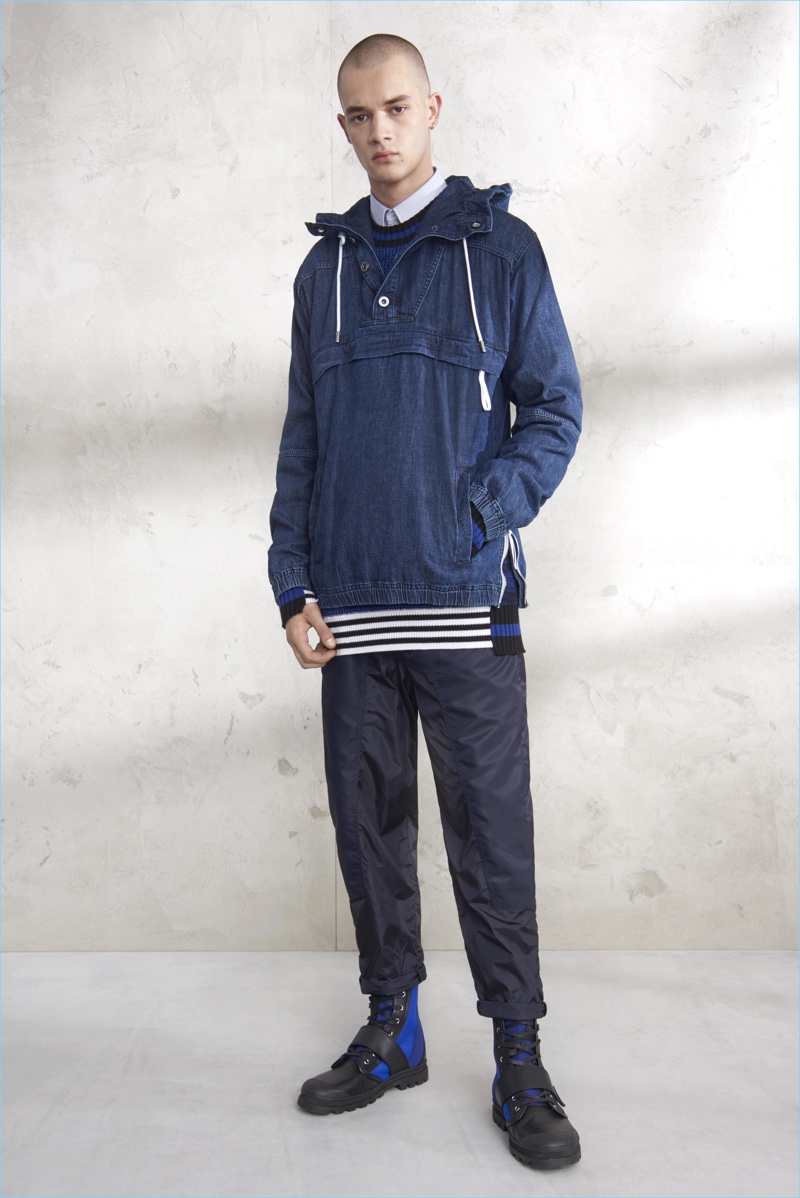 Denim and navy provide for a low-key nautical theme from Diesel Black Gold. » Contemporary Urban Hiker: Diesel Black Gold Presents Resort 2018 Collection Denim and navy provide for a low-key nautical theme from Diesel Black Gold.
