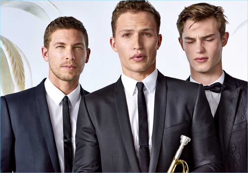 Models Adam Senn, Nathaniel Visser, and Kit Butler star in Dolce & Gabbana's spring-summer 2017 Sartoria lookbook.