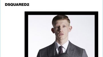 Connor Newall suits up for Dsquared2's Classic Tailored Collection fall-winter 2017 campaign.