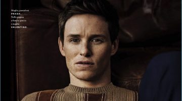 Eddie Redmayne Connects with GQ Italia, Talks Prep for Roles Front and center, Eddie Redmayne sports a sweater and trousers by Prada.