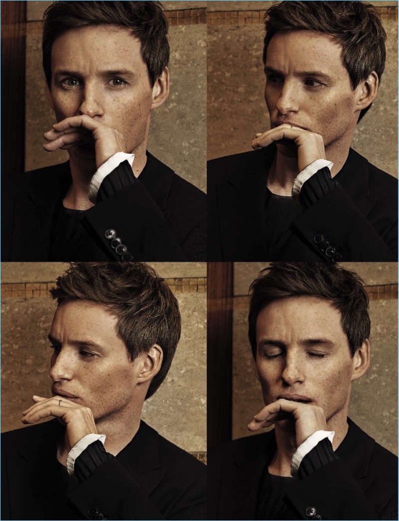 Actor Eddie Redmayne dons a look from Valentino.