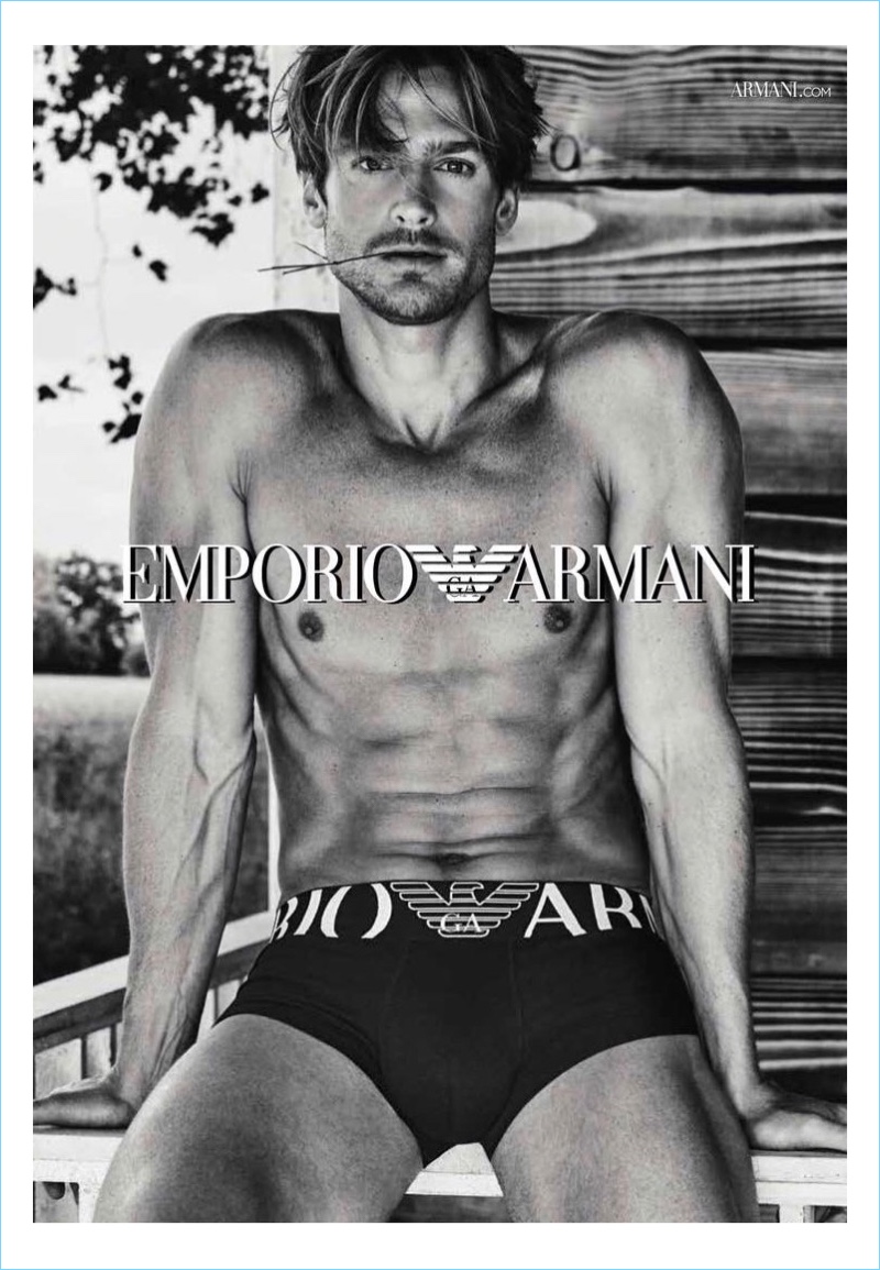 Jason Morgan fronts Emporio Armani's 2017 underwear campaign.