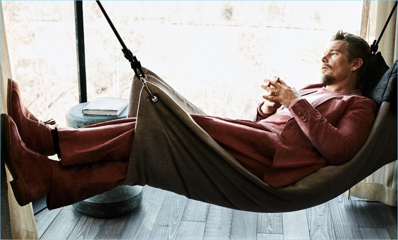 Actor Ethan Hawke dons fashions from Bottega Veneta for Haute Living. » Ethan Hawke Covers Haute Living, Talks 'Maudie' Actor Ethan Hawke dons fashions from Bottega Veneta for Haute Living.