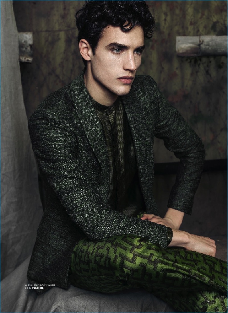 A picture of elegance, Federico Novello wears a shirt, jacket, and trousers by Pal Zileri.