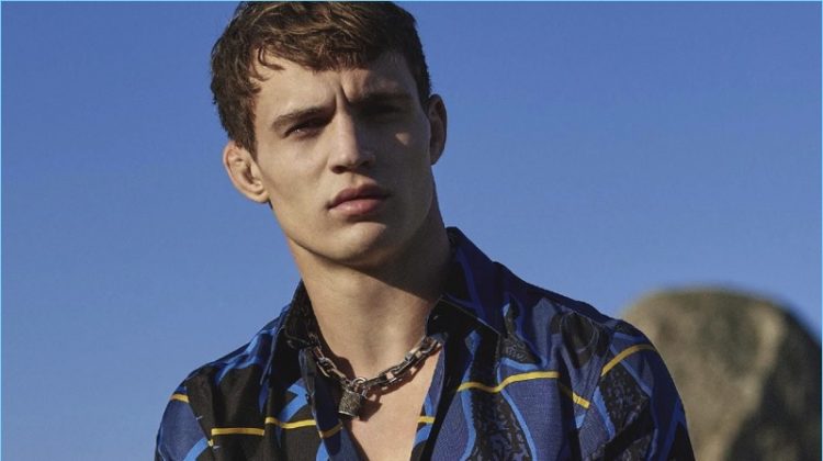 Julian Schneyder wears a Louis Vuitton look for the pages of GQ Australia.