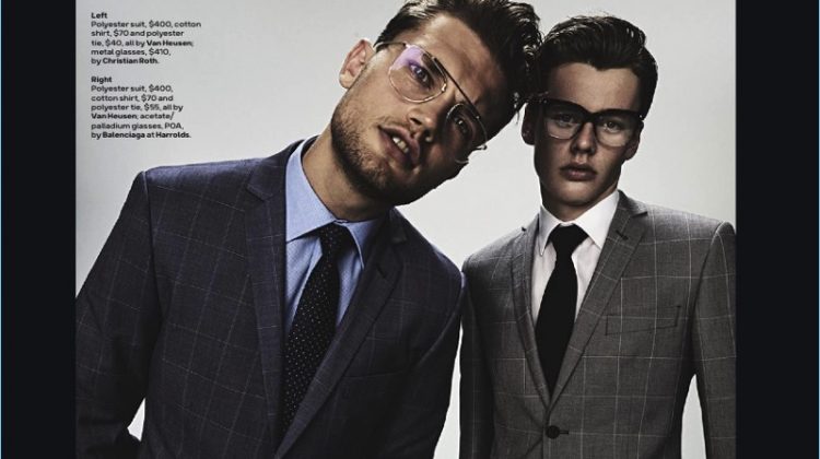 Stefan Pollmann and Robert James Knowles suit up in Van Heusen.